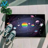 Lgbt Planets Doormat - Outdoor Indoor Doormat - Lgbt Space Doormat