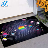 Lgbt Planets Doormat - Outdoor Indoor Doormat - Lgbt Space Doormat