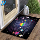 Lgbt Planets Doormat - Outdoor Indoor Doormat - Lgbt Space Doormat