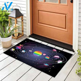 Lgbt Planets Doormat - Outdoor Indoor Doormat - Lgbt Space Doormat