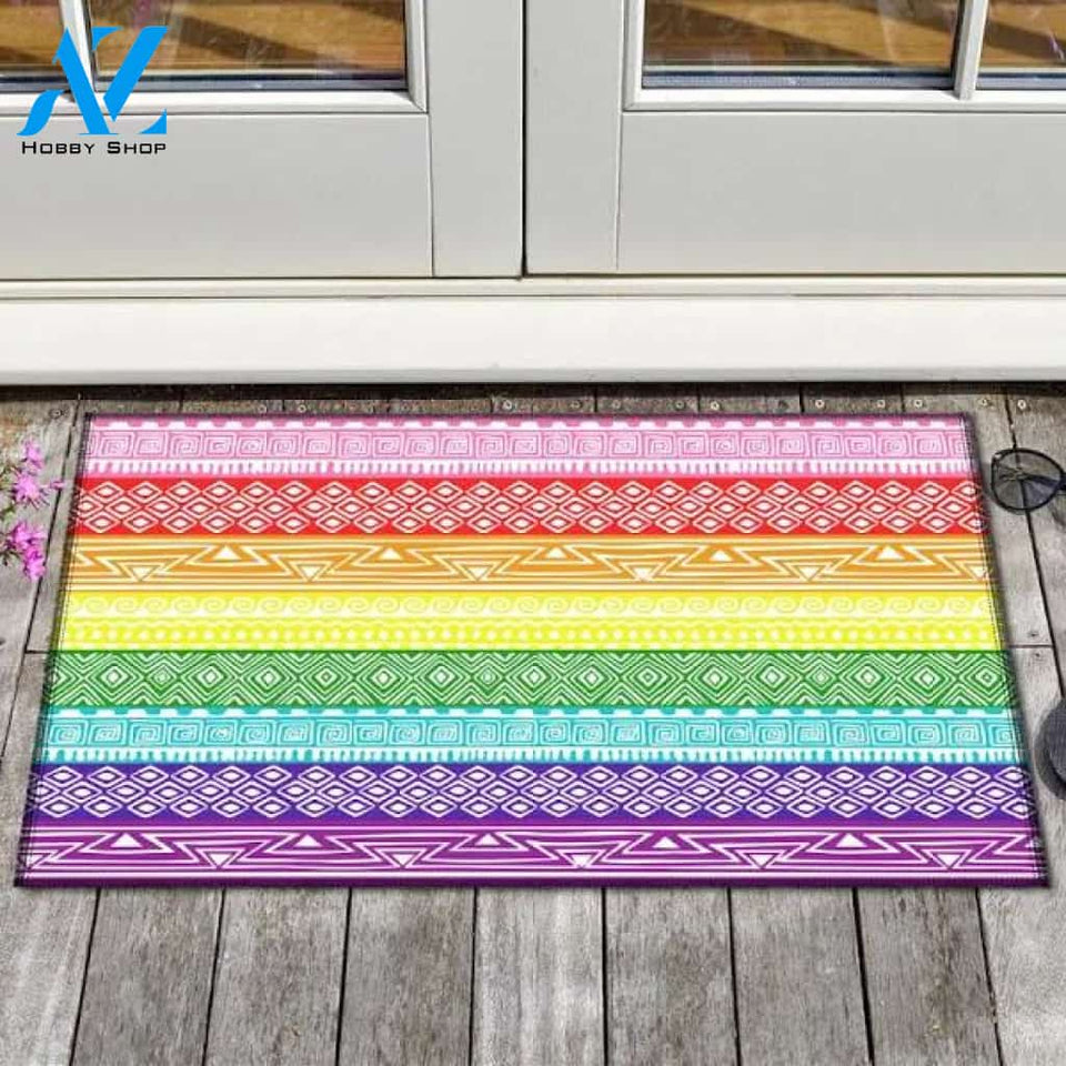LGBT Pride Doormat, LGBT Rainbow Flag Doormat, Progress Pride Doormat, LGBT Doormat, Transgender Lesbian Gay Pride Doormat, Lgbt Home Decor