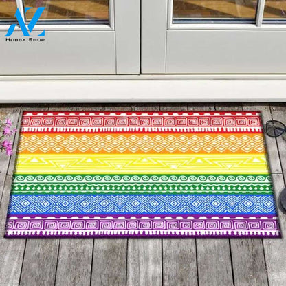 LGBT Pride Doormat, LGBT Rainbow Flag Doormat, Progress Pride Doormat, LGBT Doormat, Transgender Lesbian Gay Pride Doormat, Lgbt Home Decor