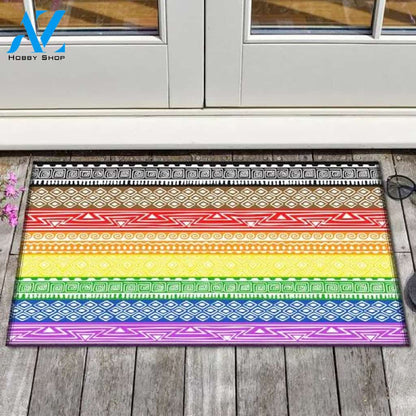 LGBT Pride Doormat, LGBT Rainbow Flag Doormat, Progress Pride Doormat, LGBT Doormat, Transgender Lesbian Gay Pride Doormat, Lgbt Home Decor