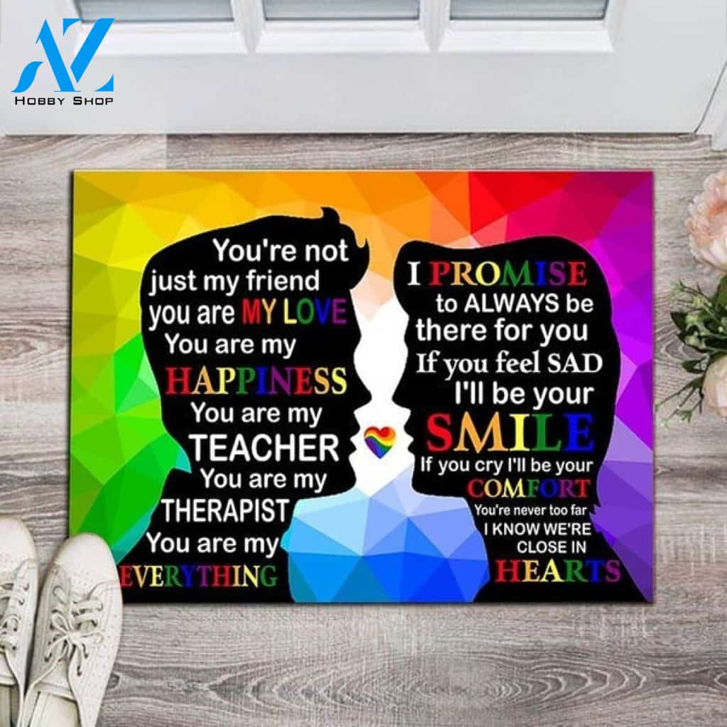 LGBT Pride - Quotes Doormat Different Not Alone Home Decor Doormat Warm House Gift Welcome Mat Gift for Friend Family