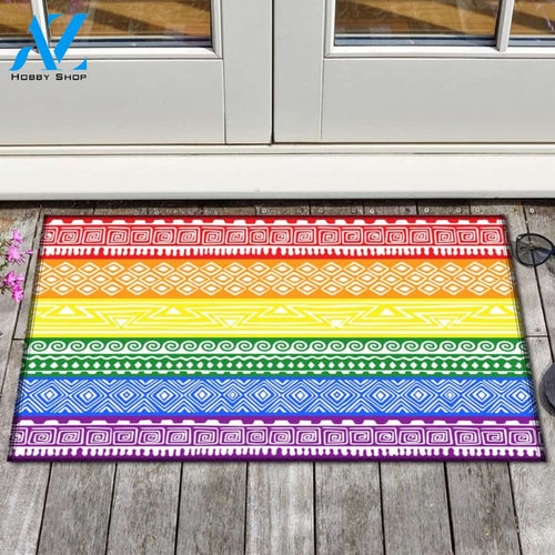 LGBT Pride - Rainbow Gay Flag Doormat Welcome Mat House Warming Gift Home Decor Funny Doormat Gift Idea