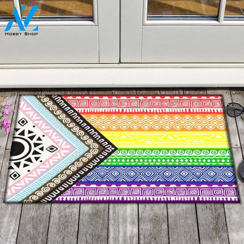 LGBT Pride - The Modern Flag Doormat Welcome Mat House Warming Gift Home Decor Funny Doormat Gift Idea