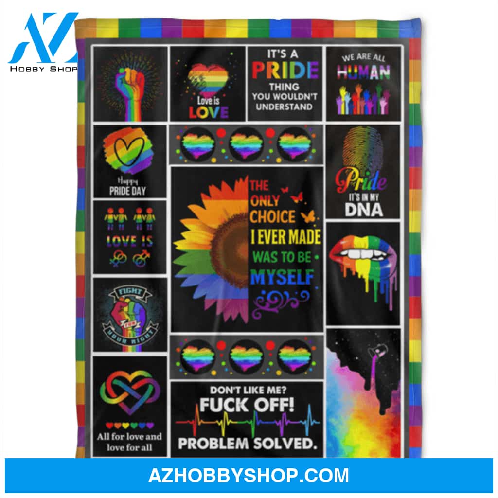 LGBT Pride, The Only Choice, Soft Blanket, Fleece Blanket.Home Decor Bedding Couch Sofa Soft and Comfy Cozy