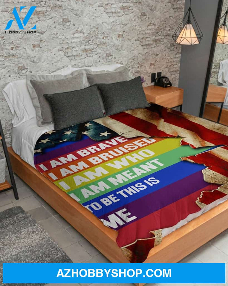 LGBT Pride - This Is Me American Blanket Gift For Friend Family Birthday Gift Home Decor Bedding Couch Sofa Soft and Comfy Cozy