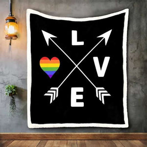 LGBT Rainbow Flag Pride Blanket, Love is Love Pride LGBT Blanket