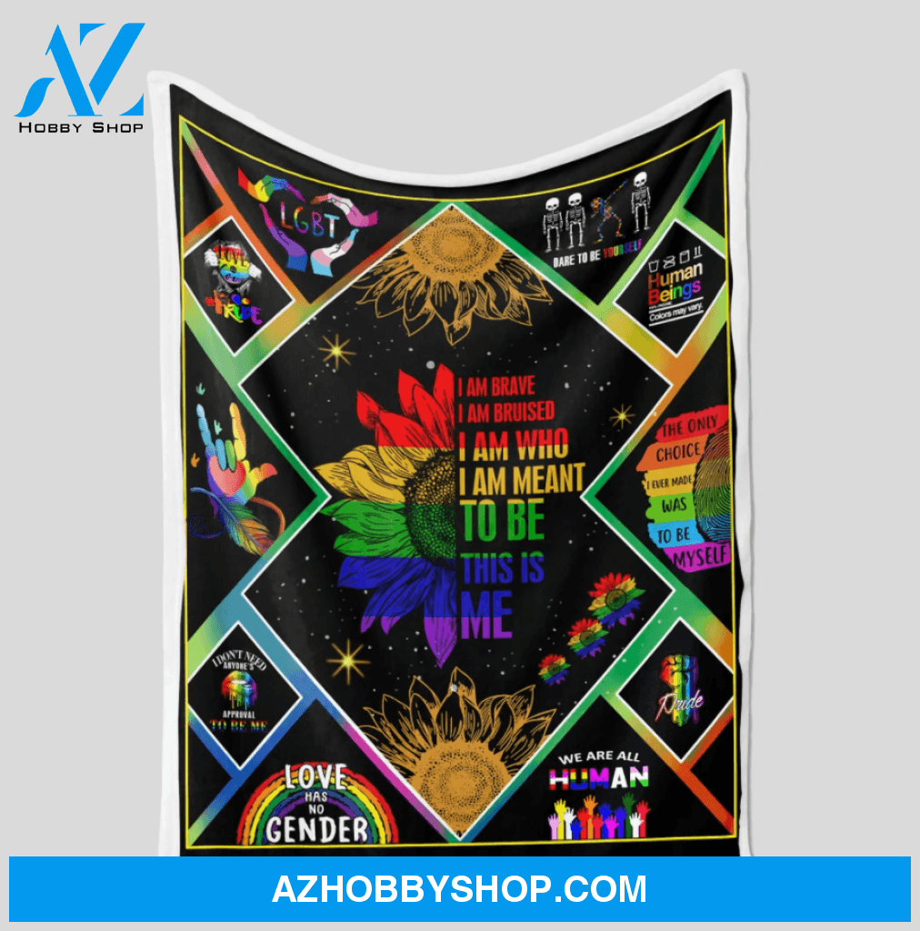 LGBT Sunflower Blanket, Love has no Gender Gift For Friends Birthday Gift Home Decor Bedding Couch Sofa Soft And Comfy Cozy