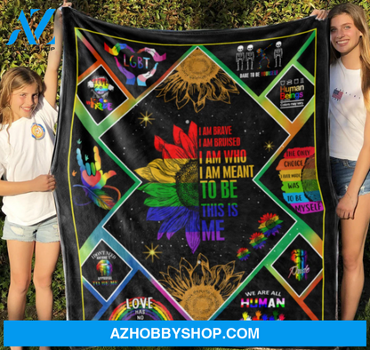 LGBT Sunflower Blanket, Love has no Gender Gift For Friends Birthday Gift Home Decor Bedding Couch Sofa Soft And Comfy Cozy