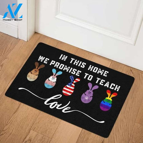 LGBT We Promise To Teach Here Funny Outdoor Indoor Wellcome Doormat