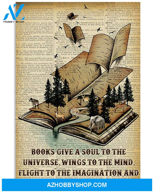 Librarian Poster Books Give A Soul To The Universe Wings To The Mind Wall Decor