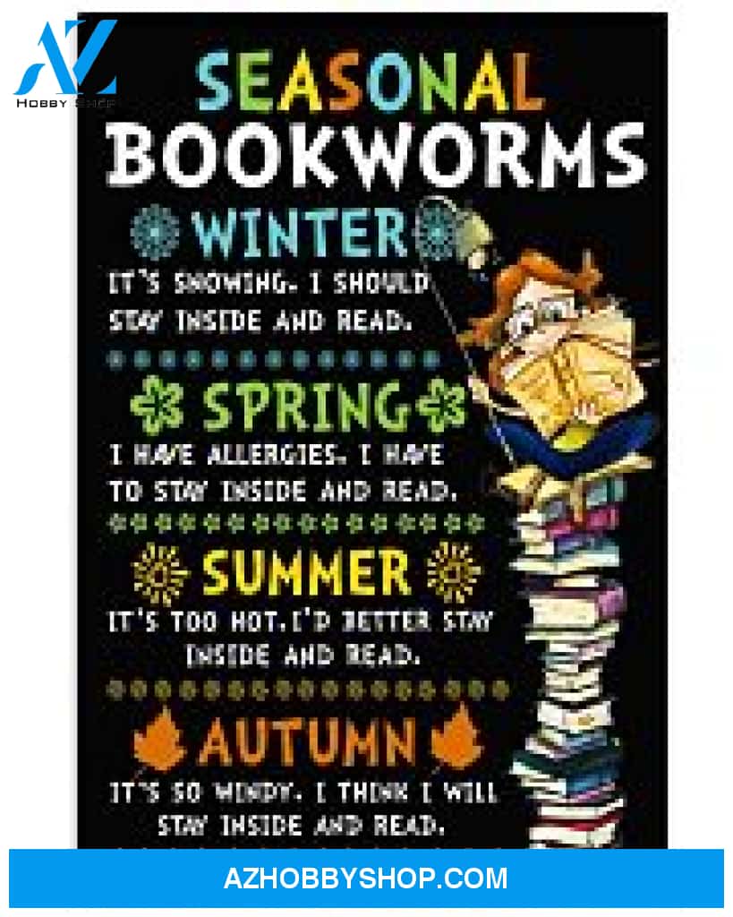 Librarian Poster Seasonal Bookworms Winter Wall Decor