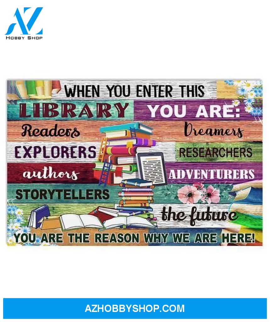 Librarian When You Enter This Library Horizontal Canvas