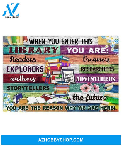 Librarian When You Enter This Library Horizontal Canvas