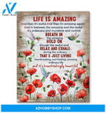 Life is Amazing Hummingbird Premium Wall Art Canvas