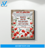 Life is Amazing Hummingbird Premium Wall Art Canvas