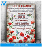 Life Is Amazing Hummingbird Wall Art Canvas