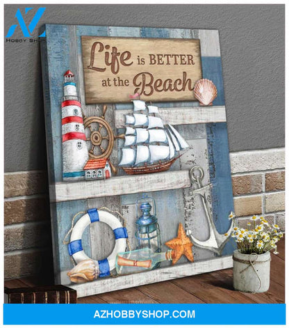 Life Is Better At The Beach Canvas Wall Art Decor