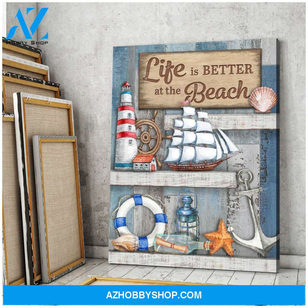 Life Is Better At The Beach Canvas Wall Art Decor