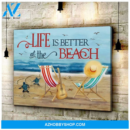 Life Is Better At The Beach Turtle Wall Art Canvas