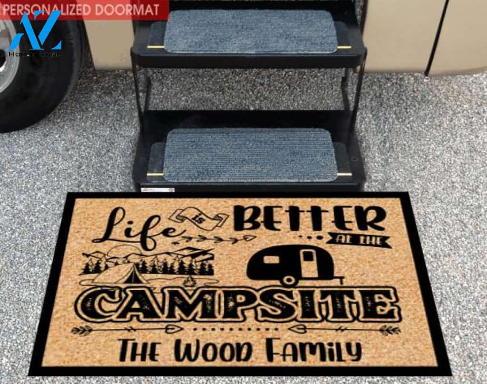 Life Is Better At The Campsite, Personalized Doormat
