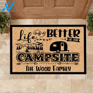 Life Is Better At The Campsite, Personalized Doormat