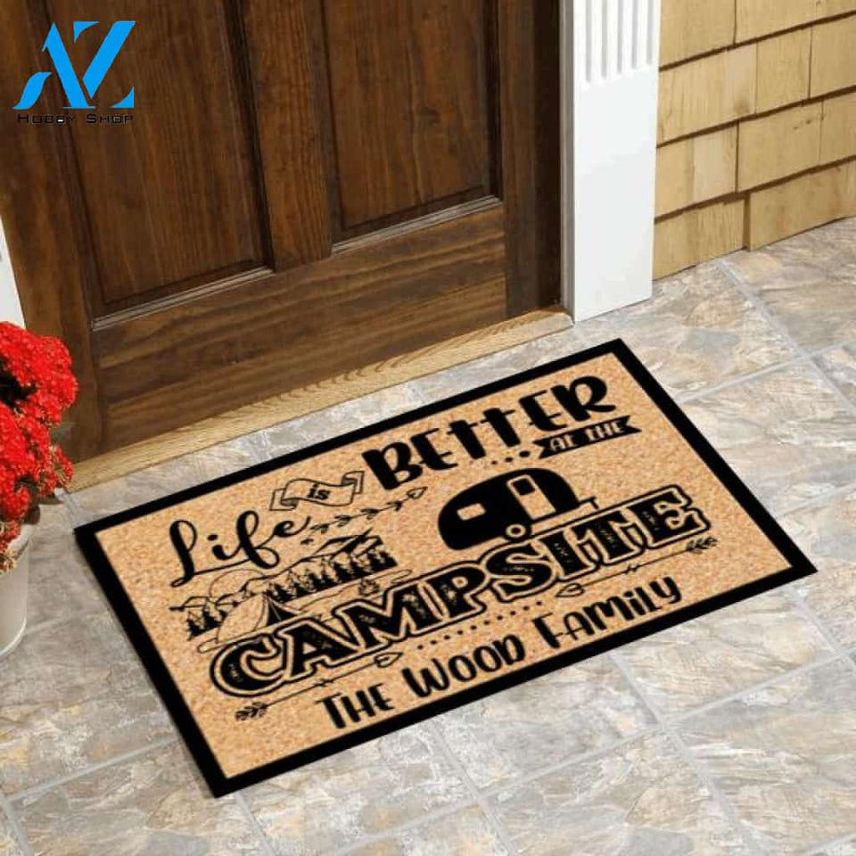 Life Is Better At The Campsite, Personalized Doormat