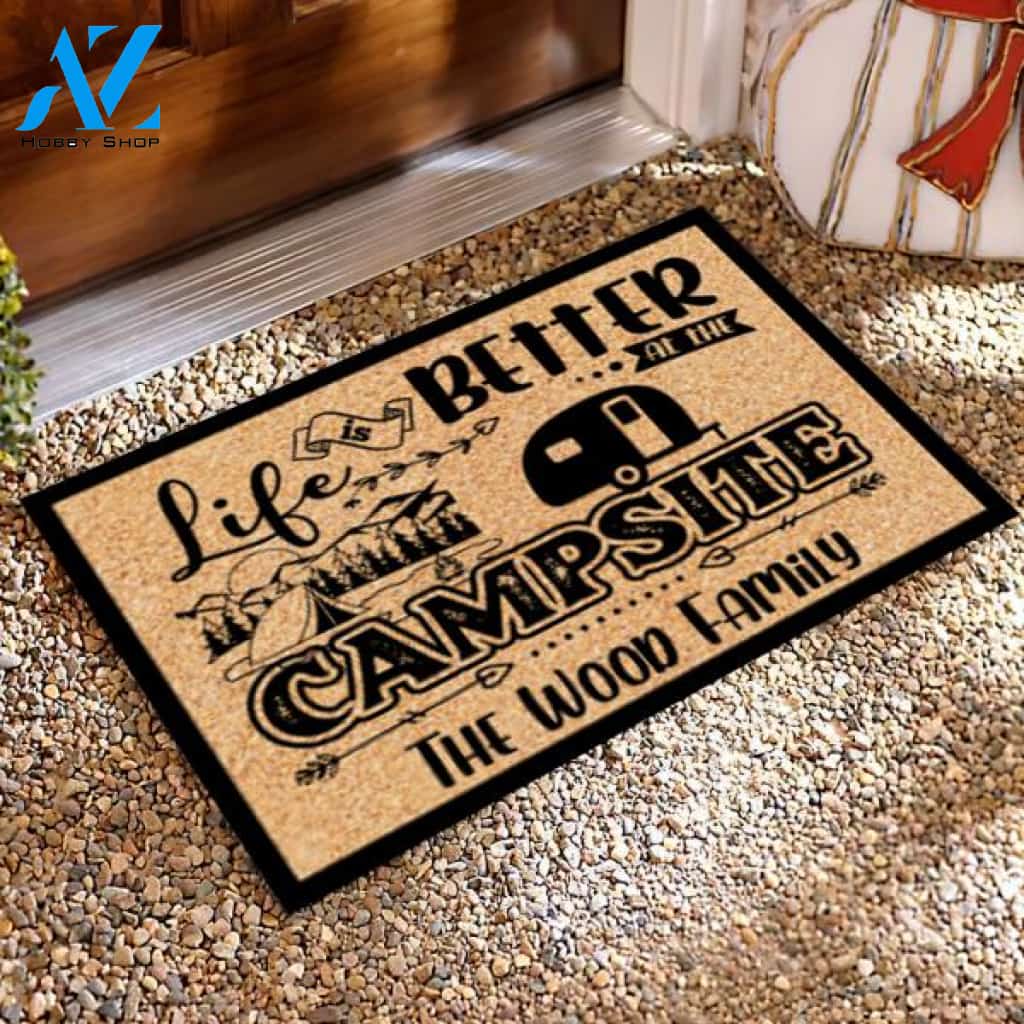 Life Is Better At The Campsite, Personalized Doormat