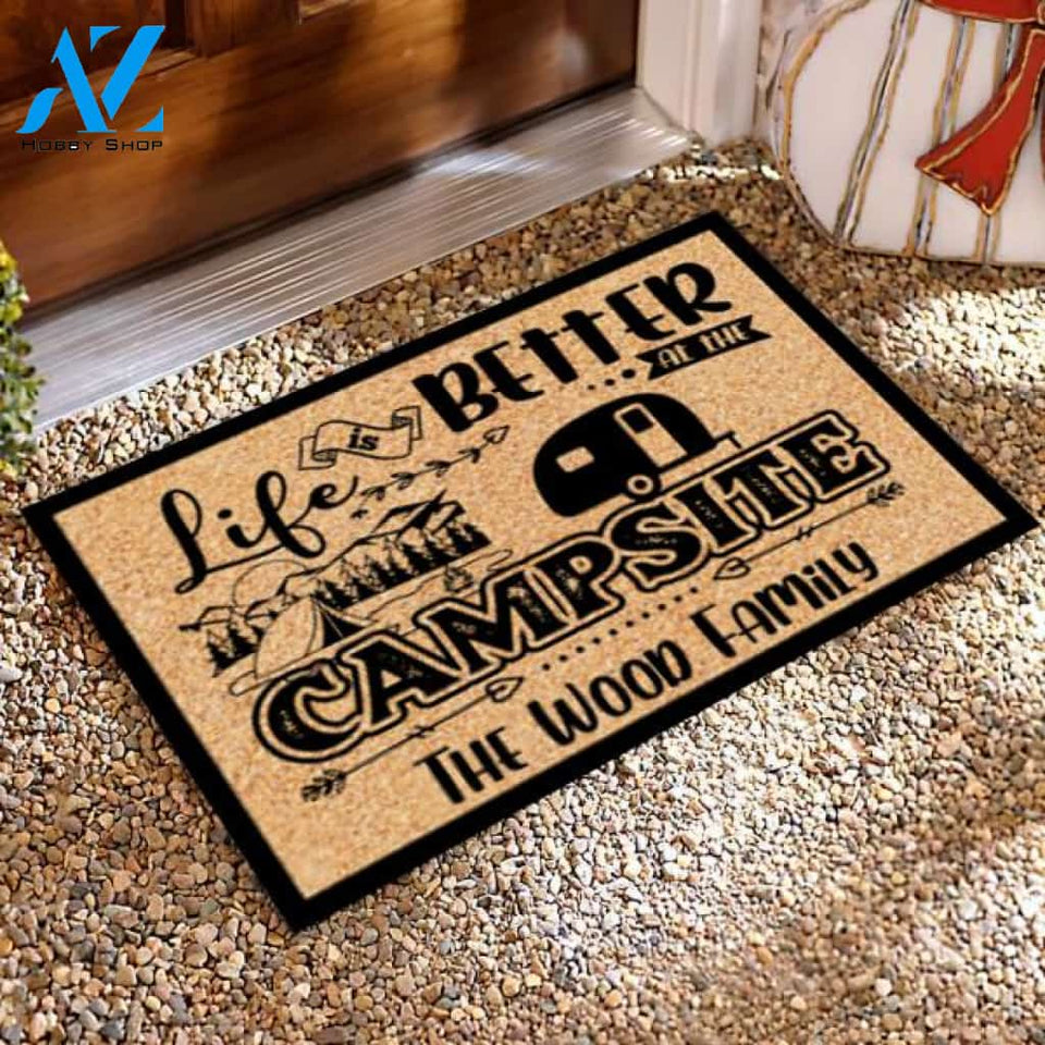 Life Is Better At The Campsite, Personalized Doormat