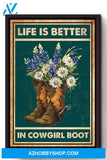 Life Is Better In Cowgirl Boot Canvas And Poster, Wall Decor Visual Art