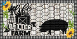 Life is Better on the Farm Pig Door Mat Design, Spring Design, Farmhouse Design, Sublimation Design, Printable Art, Sublimation Download