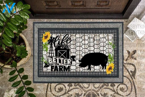 Life is Better on the Farm Pig Door Mat Design, Spring Design, Farmhouse Design, Sublimation Design, Printable Art, Sublimation Download