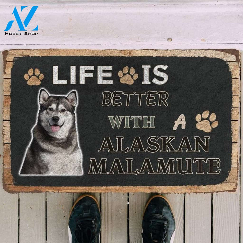 Life Is Better With A Alaskan Malamute Welcome Mat Doormat Welcome Mat House Warming Gift Home Decor Funny Doormat Gift Idea