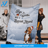 Life Is Better With A Baset Hound Fleece Blanket Gift For Baset Hound Dog lovers Gift For Family & Friends Gift Home Decor Bedding Couch Sofa Soft And Comfy Cozy