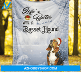 Life Is Better With A Baset Hound Fleece Blanket Gift For Baset Hound Dog lovers Gift For Family & Friends Gift Home Decor Bedding Couch Sofa Soft And Comfy Cozy