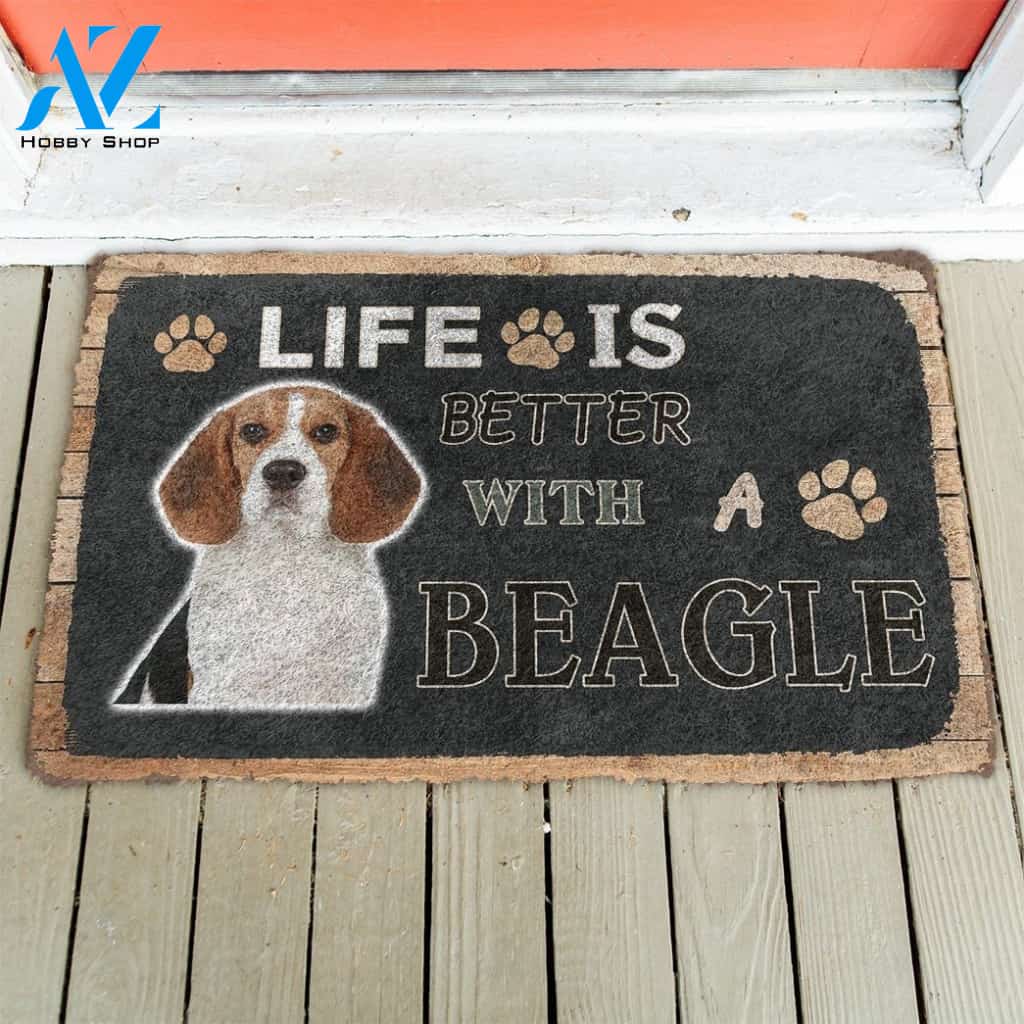 Gearhumans Gearhuman 3D Life Is Better With A Beagle Custom Doormat