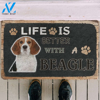Gearhumans Gearhuman 3D Life Is Better With A Beagle Custom Doormat