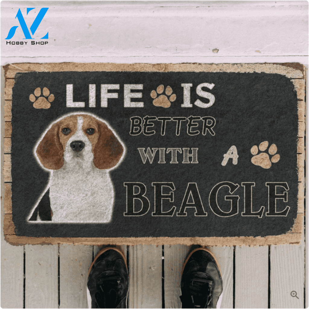 Life Is Better With A Beagle Funny Indoor And Outdoor Doormat Warm House Gift Welcome Mat Birthday Gift For Dog Lovers