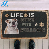 Gearhumans Gearhuman 3D Life Is Better With A Bulldog Custom Doormat