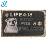 Life Is Better With A Bulldog Welcome Mat Doormat Welcome Mat House Warming Gift Home Decor Funny Doormat Gift Idea