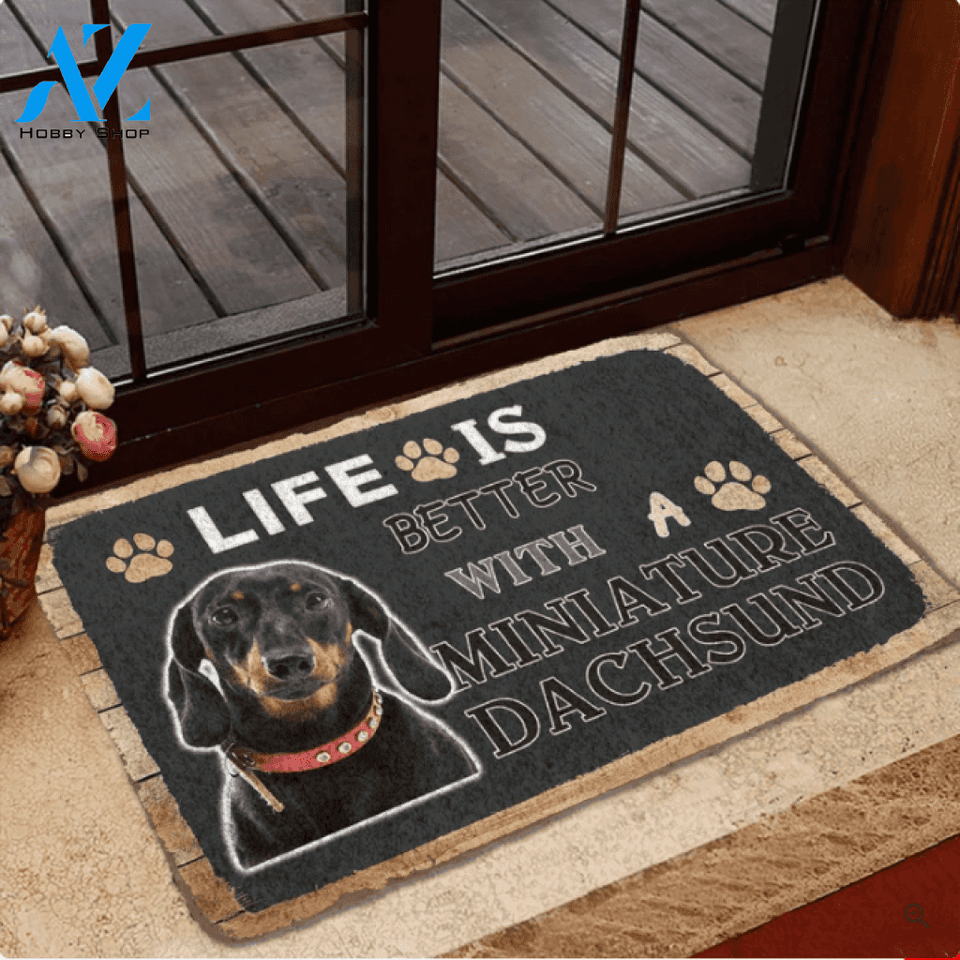 Life Is Better With A Dachsund Funny Indoor And Outdoor Doormat Warm House Gift Welcome Mat Birthday Gift For Dog Lovers