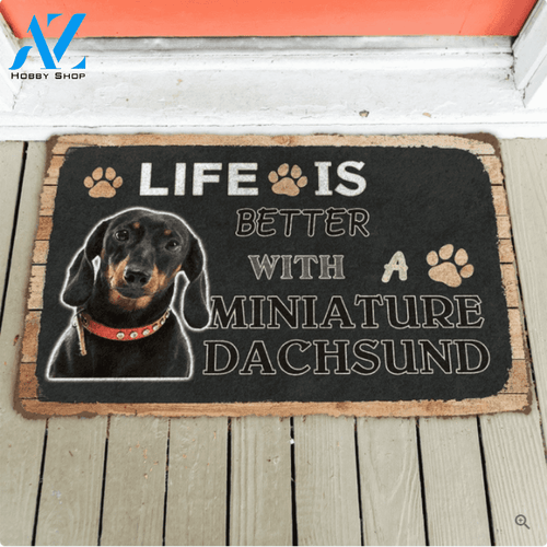 Life Is Better With A Dachsund Funny Indoor And Outdoor Doormat Warm House Gift Welcome Mat Birthday Gift For Dog Lovers