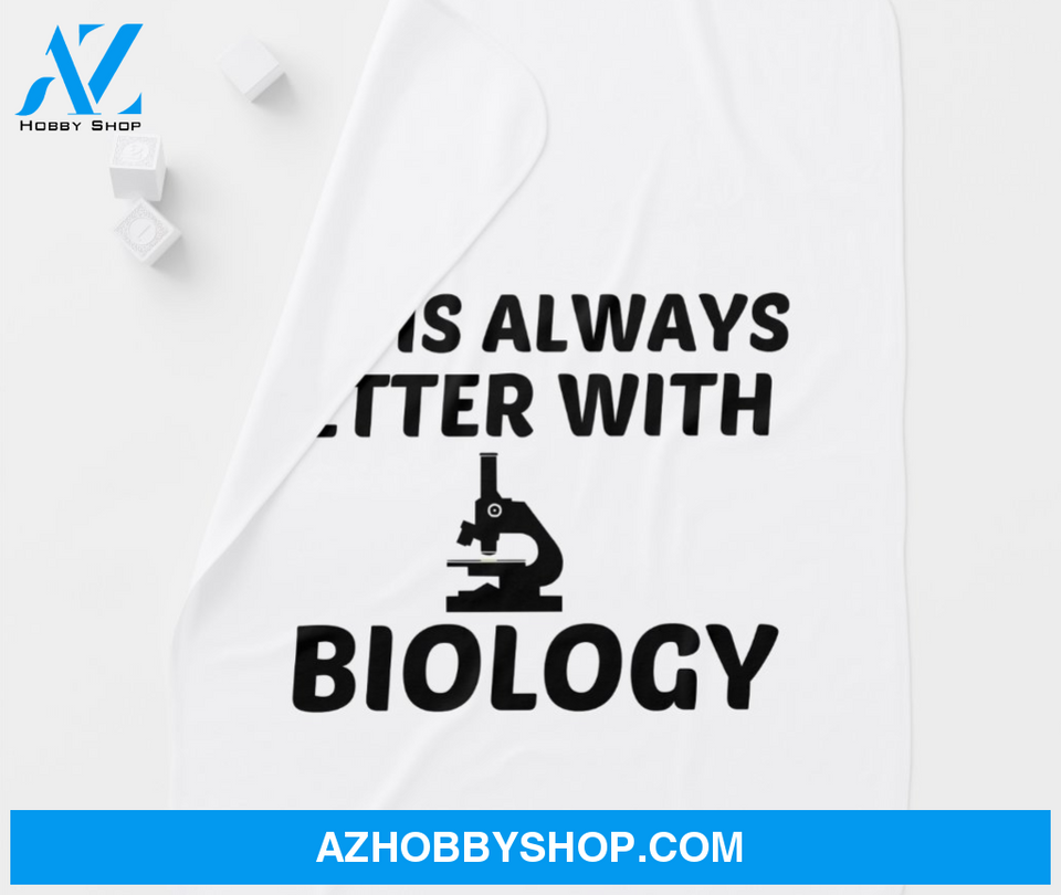 Life Is Better With Biology Fleece Blanket Home Decor Bedding Couch Sofa Soft and Comfy Cozy Gift For Students Teacher Parents Educational Gift for Biology Lover