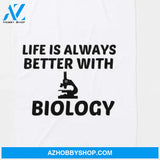 Life Is Better With Biology Fleece Blanket Home Decor Bedding Couch Sofa Soft and Comfy Cozy Gift For Students Teacher Parents Educational Gift for Biology Lover
