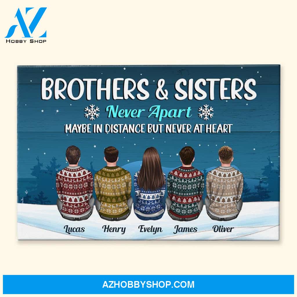 Life Is Better With Brothers & Sisters - Personalized Canvas - Christmas Gift Siblings Canvas For Brother, Sisters, Family, Cousin - Ugly Christmas Sweater Sitting