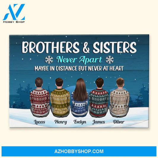 Life Is Better With Brothers & Sisters - Personalized Canvas - Christmas Gift Siblings Canvas For Brother, Sisters, Family, Cousin - Ugly Christmas Sweater Sitting