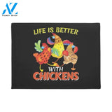 Life Is Better With Chickens Motivational Quote Doormat Welcome Mat House Warming Gift Home Decor Gift For Chicken Lovers Funny Doormat Gift Idea