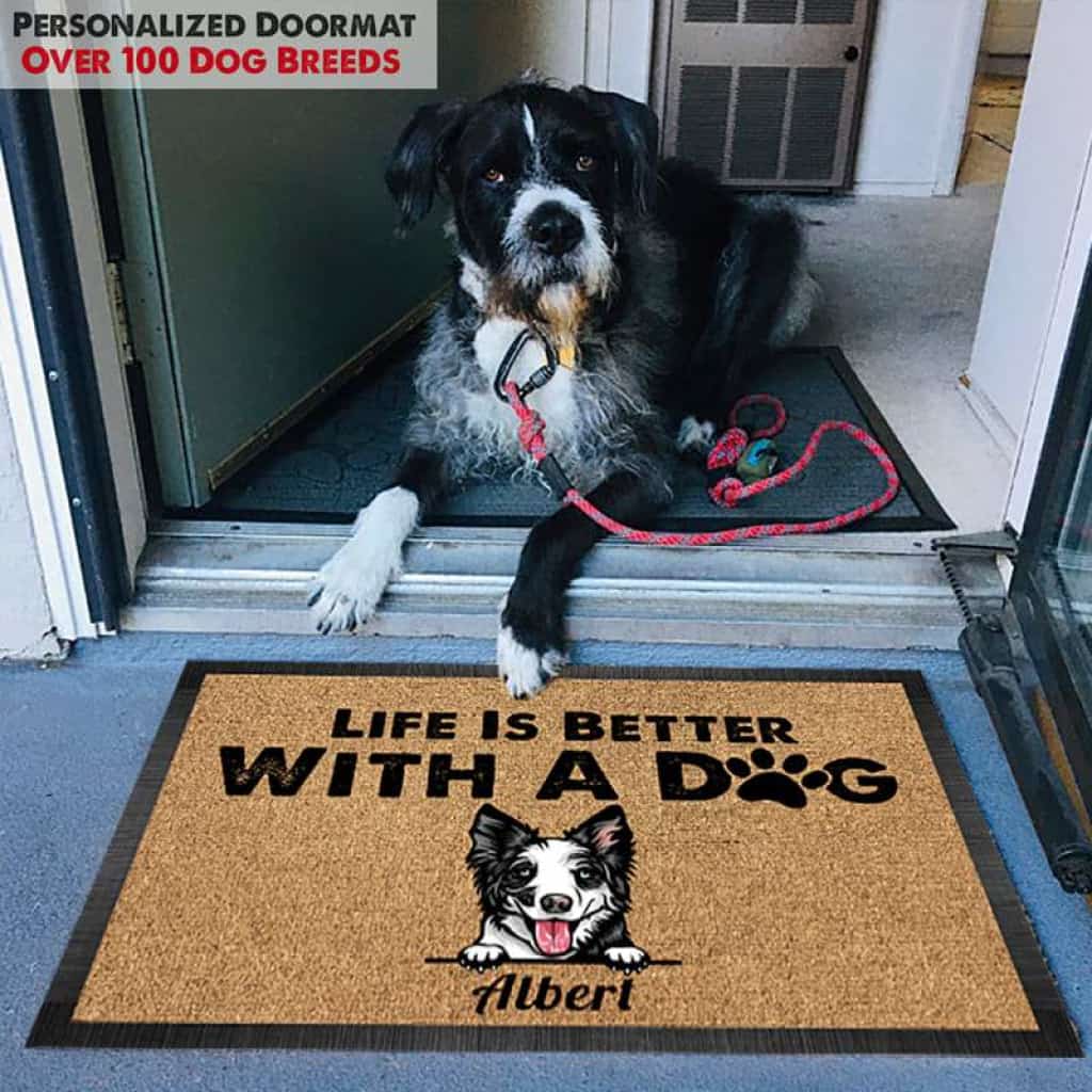 Life Is Better With Dog Doormat, Dog Lover Gift, Non-slip Welcome Mats